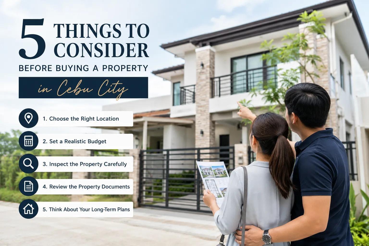 A prospective homebuyer viewing a modern residential property in Cebu City, Philippines.